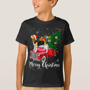 Camiseta Feliz Natal - Papais noeis de Beagle Vermelha Clar