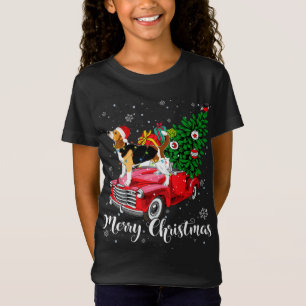 Camiseta Feliz Natal - Papais noeis de Beagle Vermelha Clar