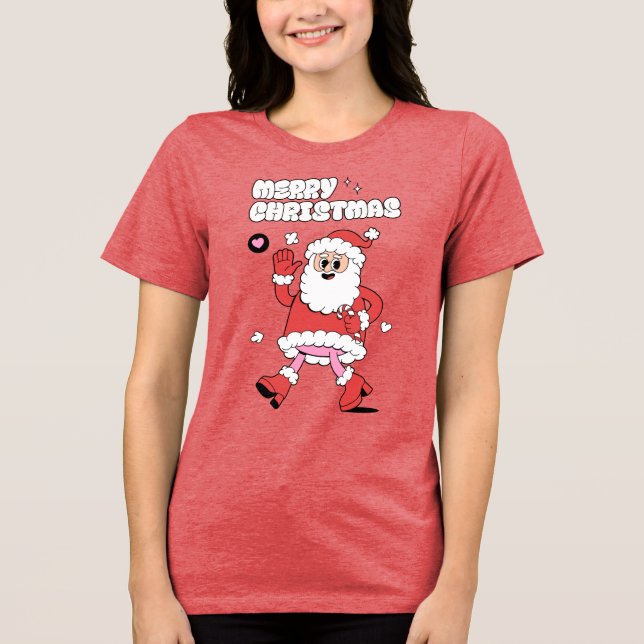 Camiseta Feliz Natal - Papais noeis de Groovy Strut (Frente)