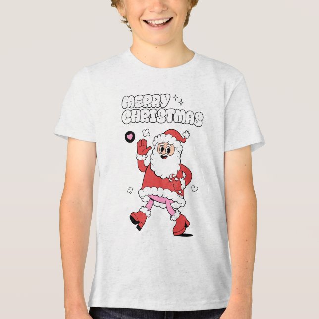 Camiseta Feliz Natal - Papais noeis de Groovy Strut (Frente)