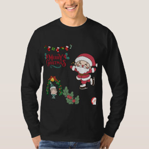 Camiseta Feliz Natal Papais noeis de Skater Crianças Feriad