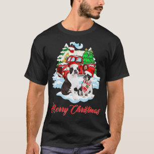 Camiseta Feliz Natal Papais noeis Engraçados Boston Terrie