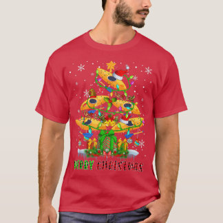 Camiseta Feliz Natal Papais noeis Kayak Boats Xmas Tree Lig
