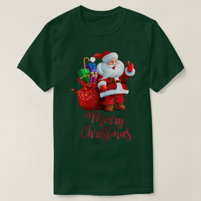 Camiseta Feliz Natal Papais noeis Oferecendo Feriados Xm (Frente do Design)