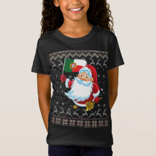 Camiseta Feliz Natal Papais noeis Portugal Bandeira Portuga