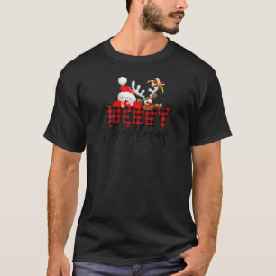 Camiseta Feliz Natal Papais noeis Reindeer Buffalo Xadrez F