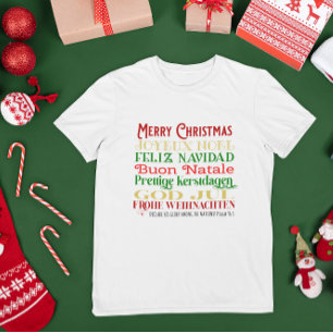 Camiseta Feliz Natal para a Escritura das Nações