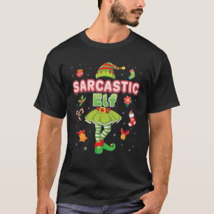 Camiseta Feliz Natal para a Família do Elfo Sarcástico
