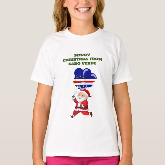 Camiseta Feliz Natal para Cabo Verde (Frente)