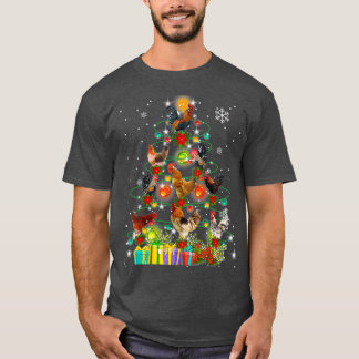 Camiseta Feliz Natal para o Chicken Tree Ugly Santa Hat