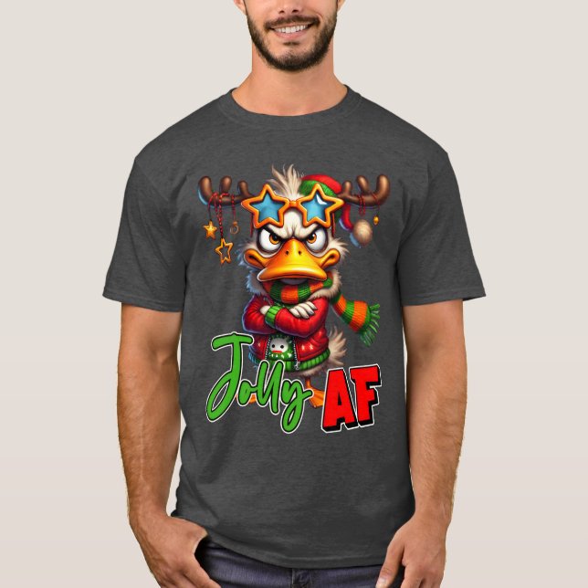 Camiseta Feliz Natal Para O Pato De Natal De Presente (Frente)
