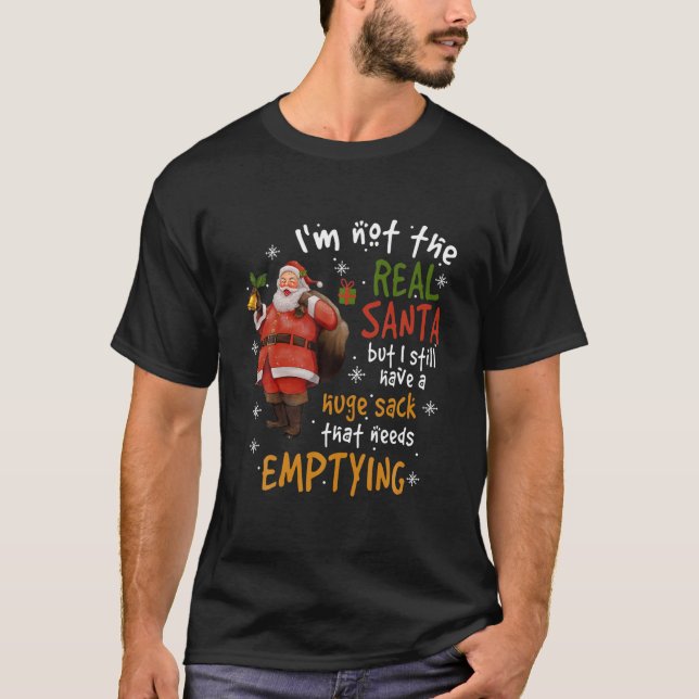 Camiseta Feliz Natal Para Os Homens, Um Enorme Pacote Sujo (Frente)