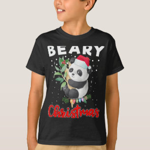 Camiseta Feliz Natal Para Panda Bear Engraçado