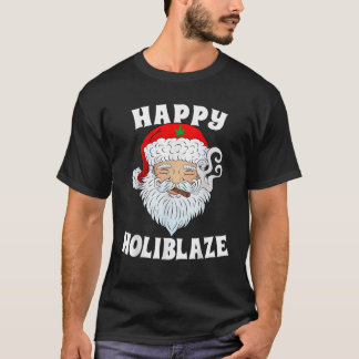 Camiseta Feliz Natal para Papais noeis Holiblazer Fumando E