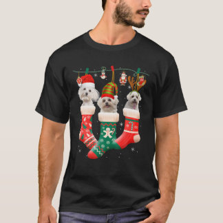 Camiseta Feliz Natal Patas de Cão Luzes de Buffalo Xadrez