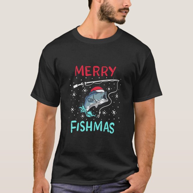 Camiseta Feliz Natal Peixe Engraçado Presente Pr (Frente)