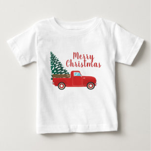 Camiseta Feliz Natal - Pequena Árvore de Caminhão Vermelho