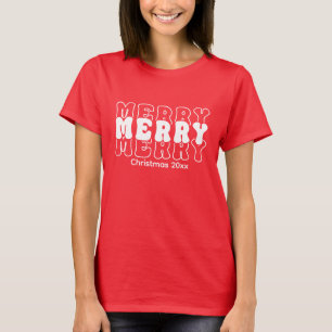 Camiseta Feliz Natal Personalizado Com Seu Próprio Texto