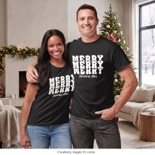 Camiseta Feliz Natal Personalizado Com Seu Próprio Texto