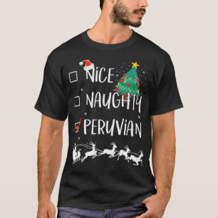 Camiseta Feliz Natal Peruano Engraçado Santa Hat Xm