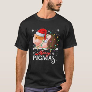 Camiseta Feliz Natal Pigmas Luz Engraçada Guiné Pig Amor
