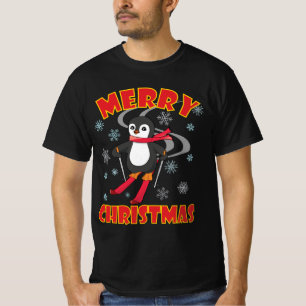 Camiseta Feliz Natal Pinguim do Esqui