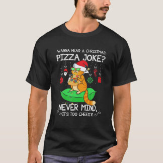 Camiseta Feliz Natal Pizza Cat Santa Hat Xmas Matando