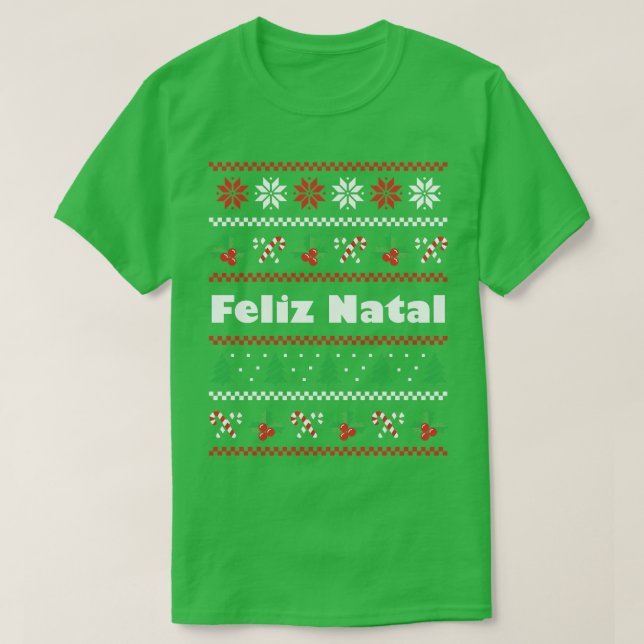 Camiseta Feliz Natal Português (Frente do Design)