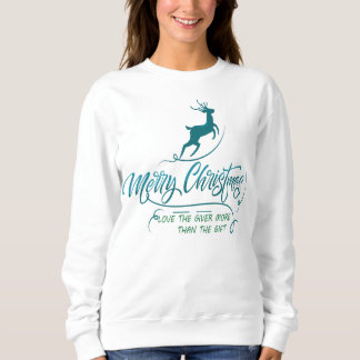 Camiseta Feliz Natal Presente manga comprida Sweatshirt
