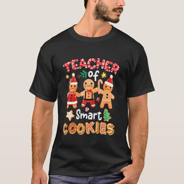 Camiseta Feliz Natal Professor de Biscoitos Inteligentes Xm (Frente)