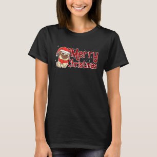 Camiseta Feliz Natal Pug Papai Noel Cachorro Xmas Plaid Ver