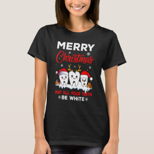 Camiseta Feliz Natal Que Todos Os Seus Dentes Sejam Dentári