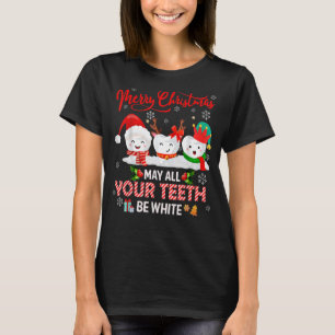 Camiseta Feliz Natal Que Todos Os Seus Dentes Sejam Dentári