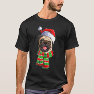 Camiseta Feliz Natal Raça de Cachorro Pug