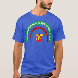 Camiseta Feliz Natal Rainbow Buffalo Red Xadrez Para Homens