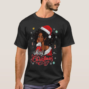 Camiseta Feliz Natal Rainha Negra Papais noeis Africanos