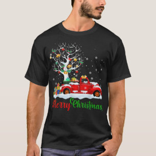 Camiseta Feliz Natal Red Truck Árvore de Natal Lights de