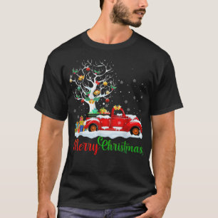 Camiseta Feliz Natal Red Truck, presente de árvore de Nata