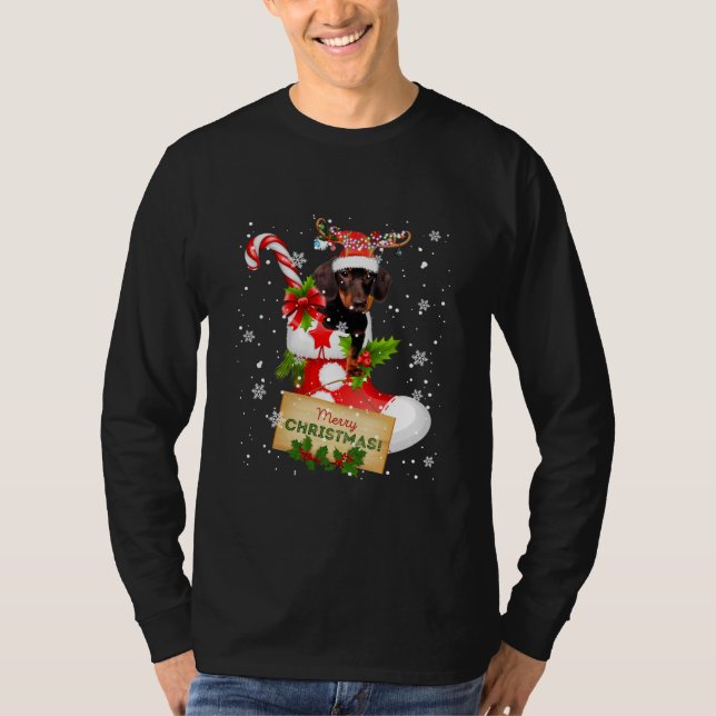 Camiseta Feliz Natal - Reindeer de Papais noeis das Luzes d (Frente)