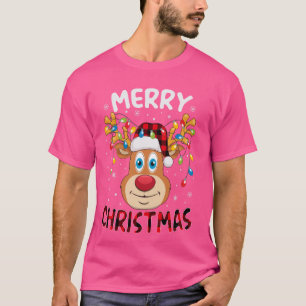 Camiseta Feliz Natal Reindeer Família Homens Xmas Mulheres
