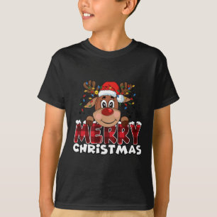 Camiseta Feliz Natal Reindeer Homens Mulheres Matando Famíl