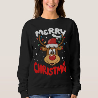 Camiseta Feliz Natal Reindeer Mulheres Homens Família Engra
