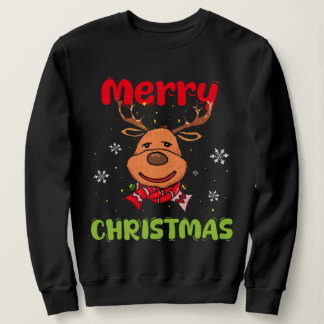 Camiseta Feliz Natal Reindeer Mulheres Homens Família Engra