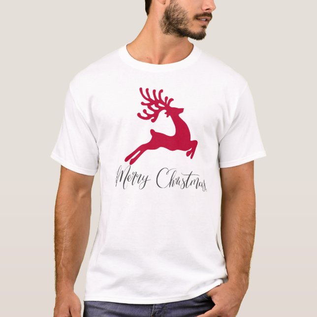Camiseta Feliz Natal Reindeer Natal (Frente)
