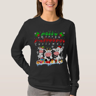 Camiseta Feliz Natal Reindeer Papais noeis ELF Cow Farmer A