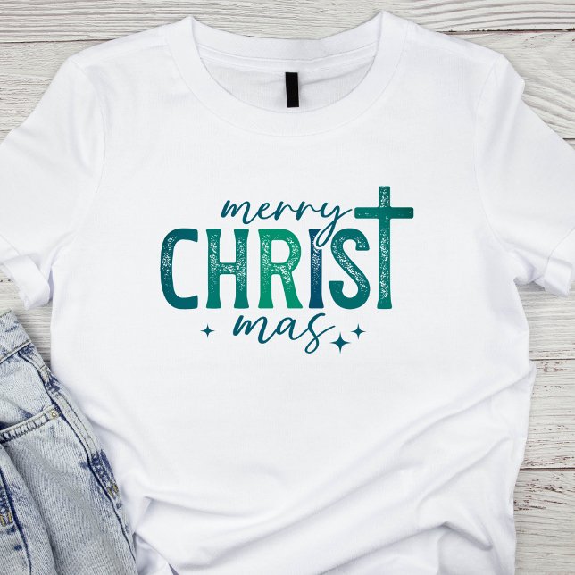 Camiseta Feliz Natal Religioso Cristão Bold Verde (Criador carregado)