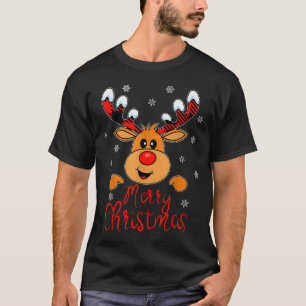 Camiseta Feliz Natal Rena Xmas Família Homens Mulheres
