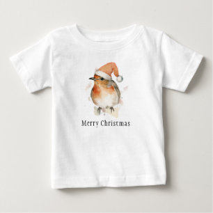Camiseta Feliz Natal Robin Inverno Pássaro Vida Selvagem El