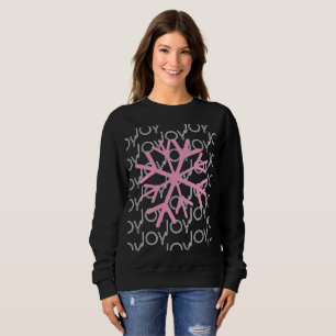 Camiseta Feliz Natal Rosa ALEGRIA Floco de Neve Inverno