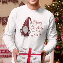 Feliz Natal Rustic Gnomo na Xadrez de Buffalo Verm